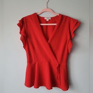 Monteau Flutter Sleeve Blouse